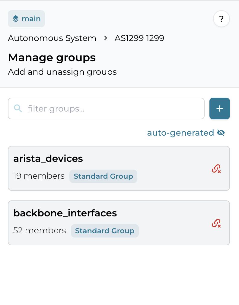 Example of the button to hide 'auto-generated' groups.