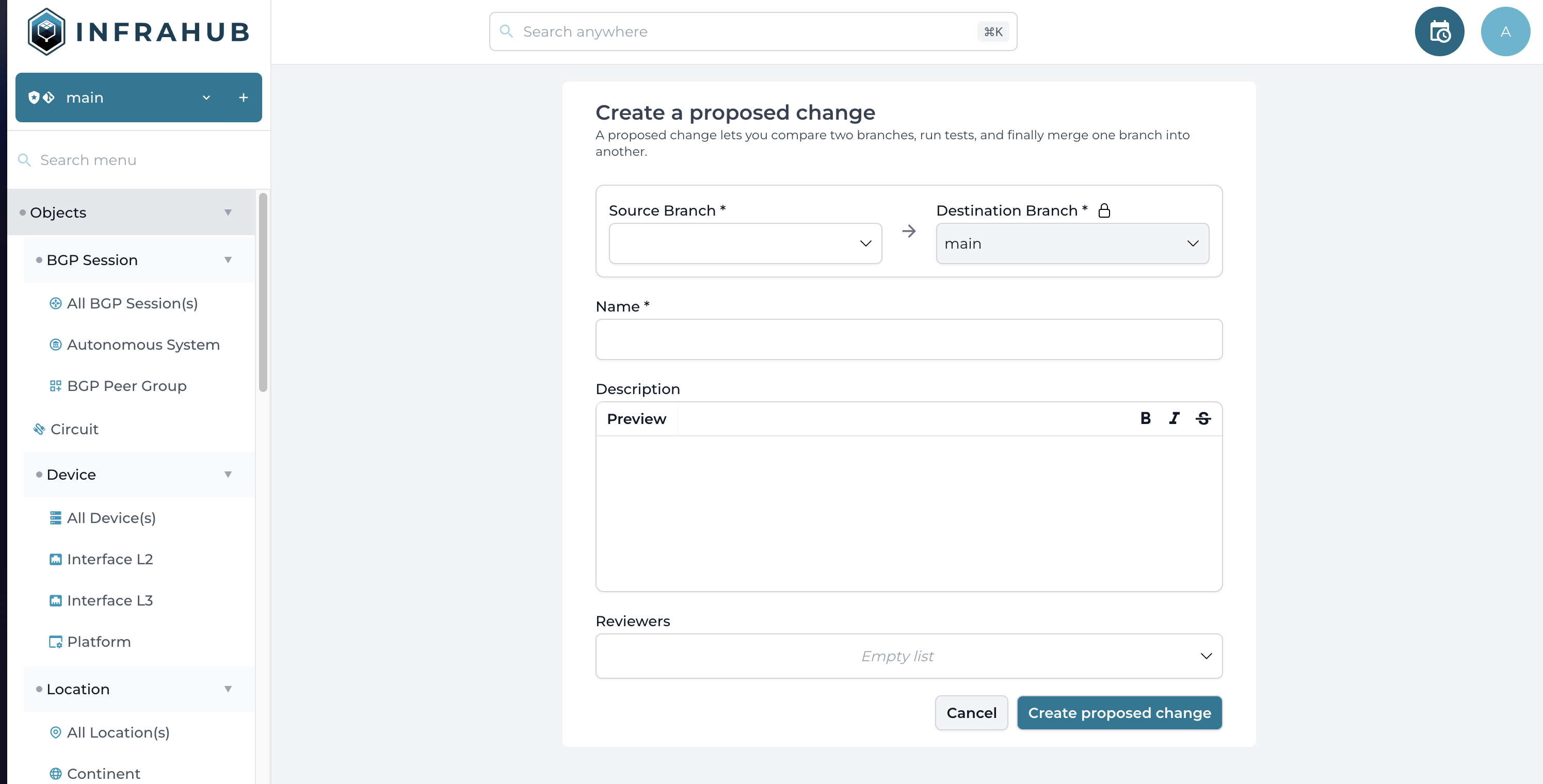 Proposed Change Form